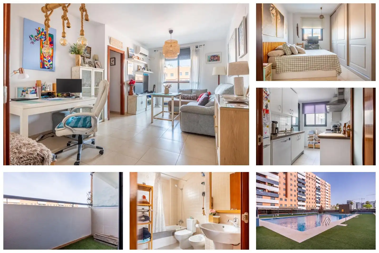Außenansicht von Wohnung zum Verkauf in Dos Hermanas mit Klimaanlage, Terrasse und Abstellraum