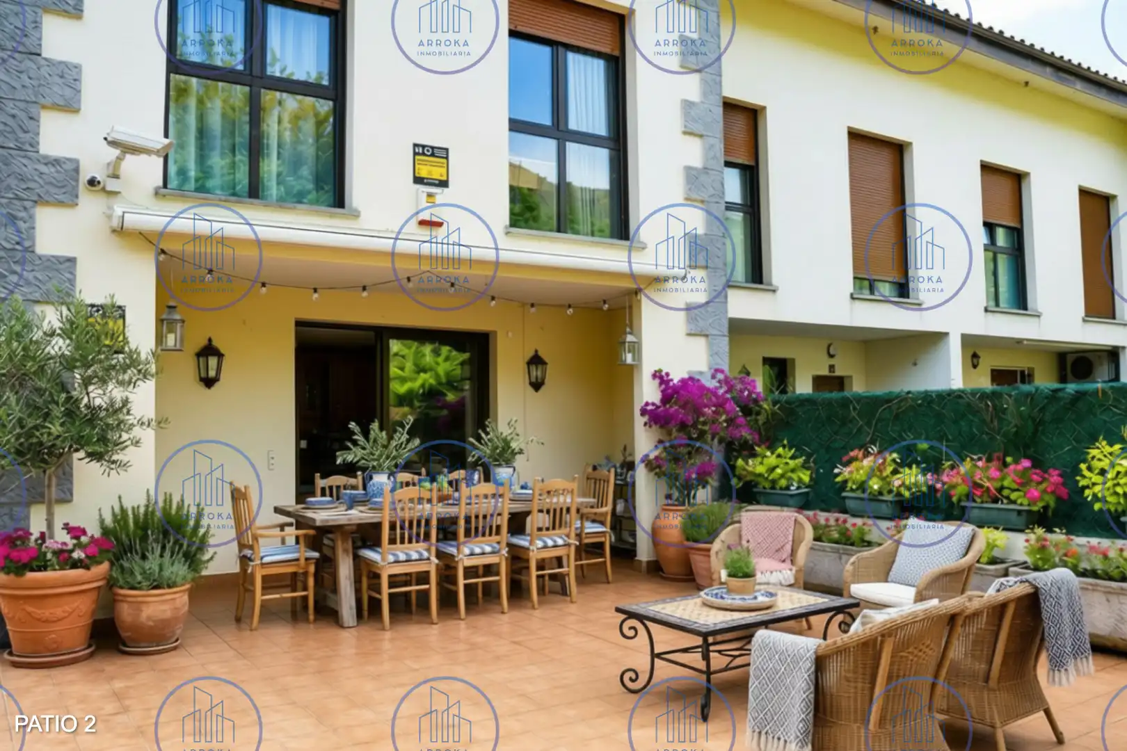 Terrasse von Einfamilien-Reihenhaus zum Verkauf in Andoain mit Heizung, Privatgarten und Parkett