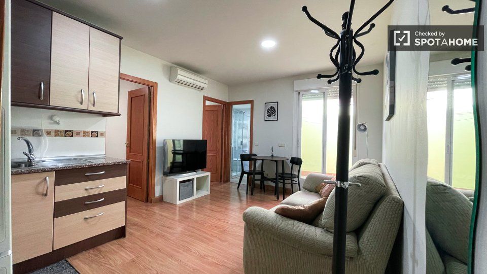 Sala d'estar de Pis de lloguer en  Madrid Capital amb Aire condicionat, Calefacció i Moblat
