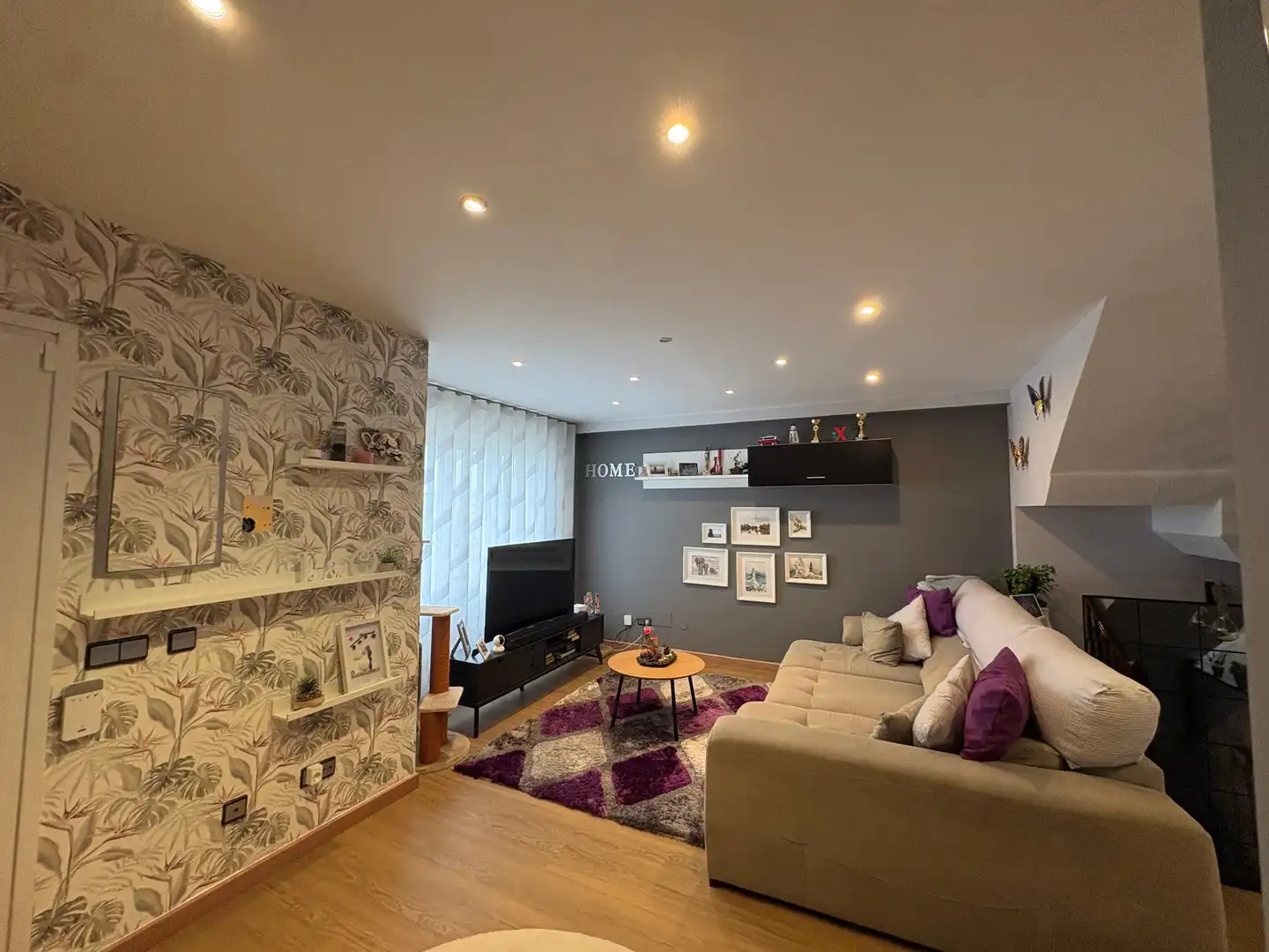 Wohnzimmer von Einfamilien-Reihenhaus zum Verkauf in Carreño mit Heizung, Parkett und Terrasse
