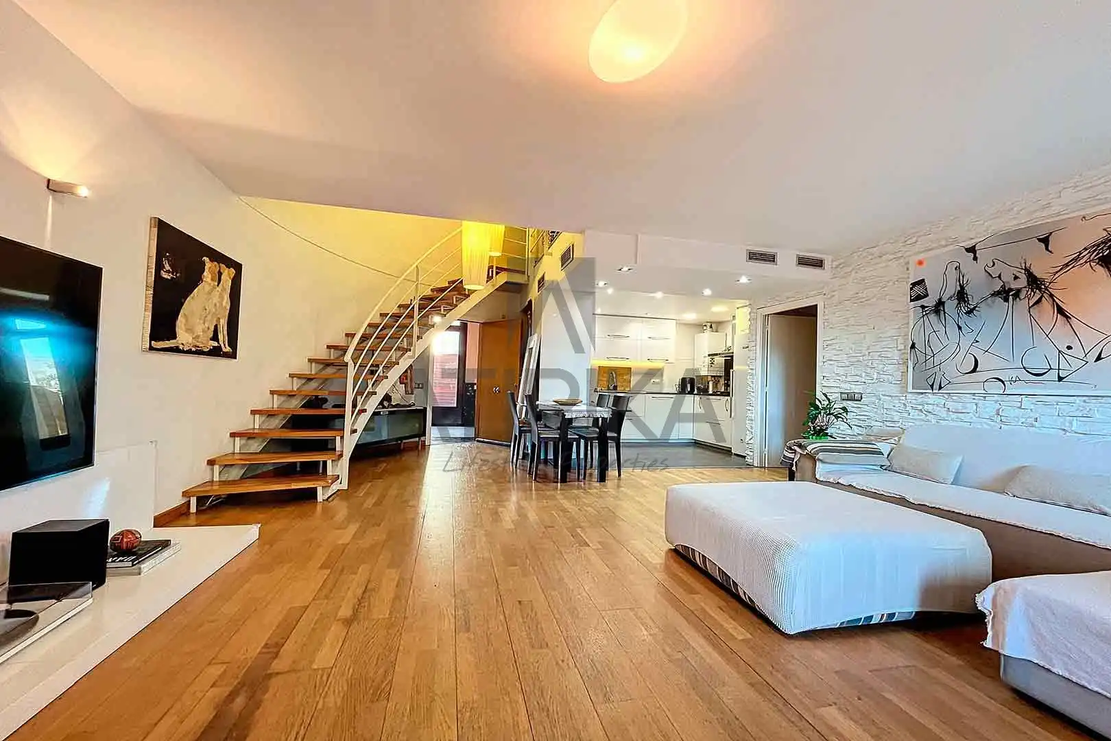 Living room of Duplexes for sale in Sitges  with Heating, Parquet flooring and Terrace