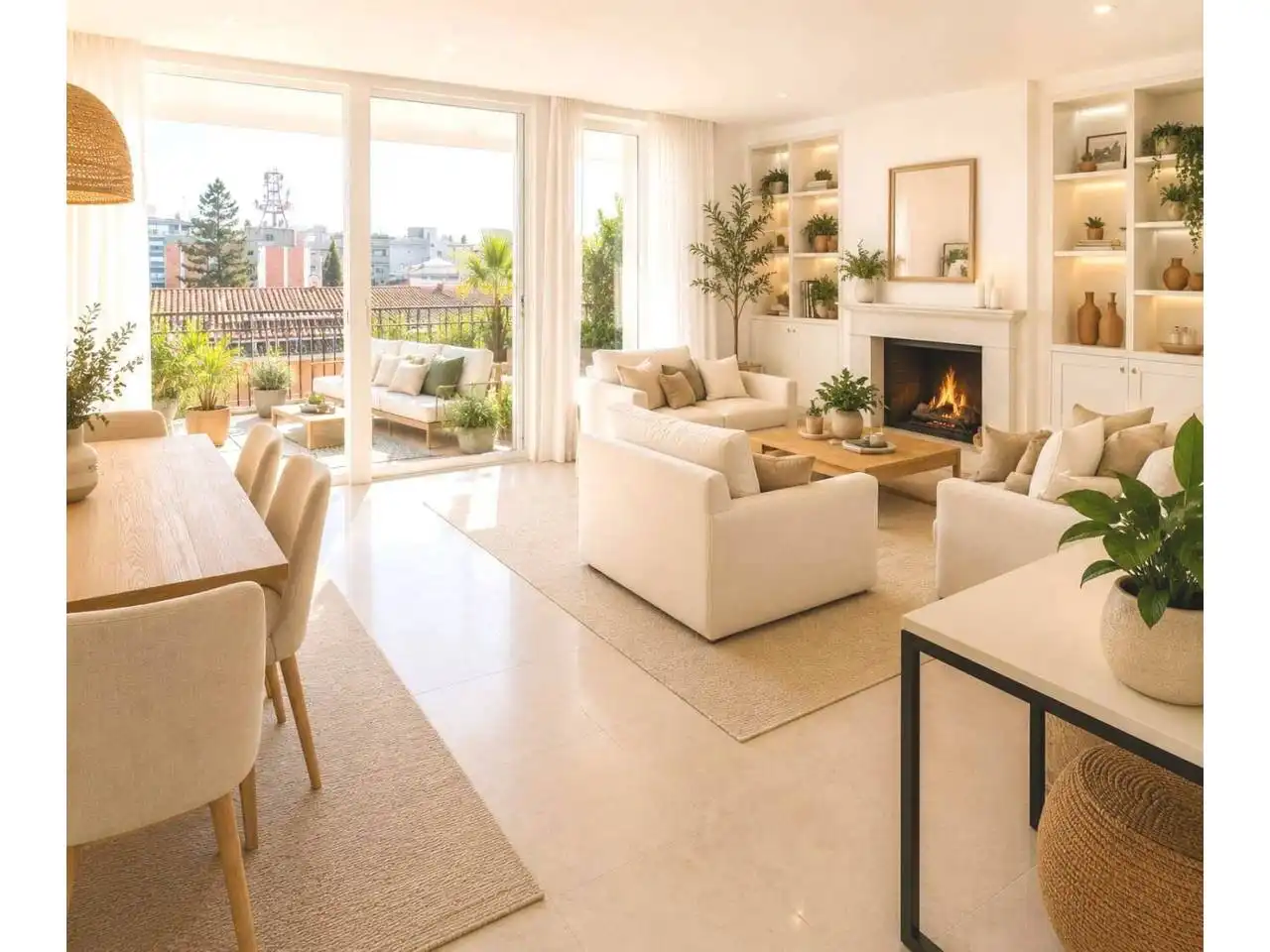 Wohnzimmer von Wohnung zum Verkauf in Girona mit Klimaanlage, Heizung und Terrasse