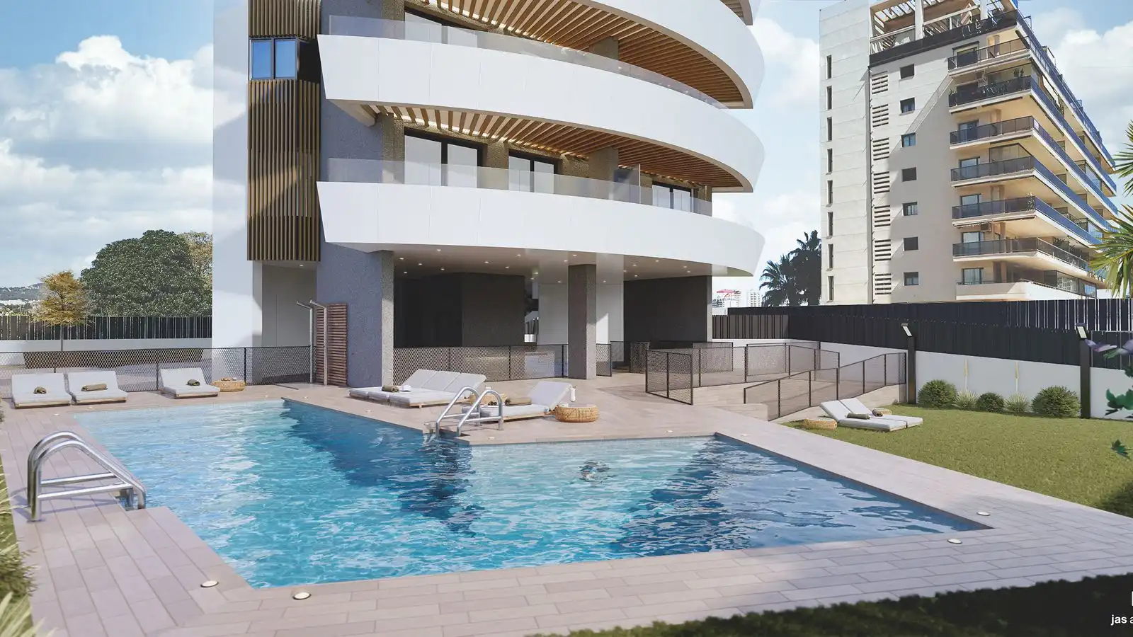 Piscina de Apartamento en venta en Calpe / Calp con Aire acondicionado, Calefacción y Terraza