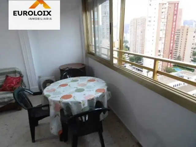 Terraza de Apartamento de alquiler en Benidorm con Jardín privado, Amueblado y Piscina comunitaria