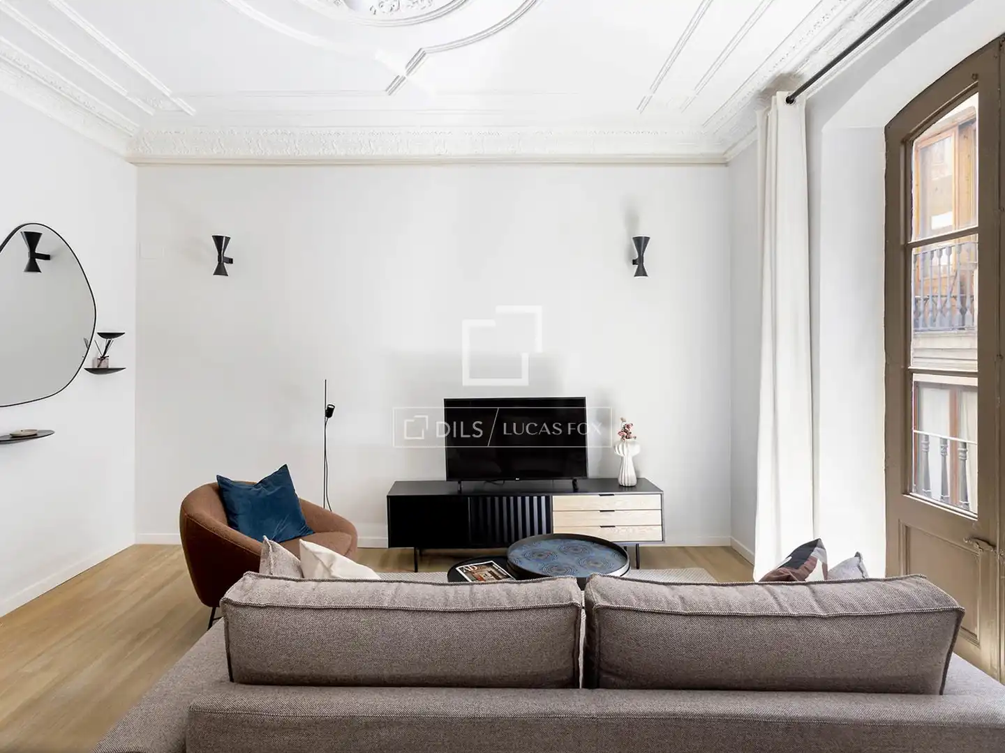 Sala de estar de Piso en venta en Barcelona con Aire acondicionado, Calefacción y Parquet