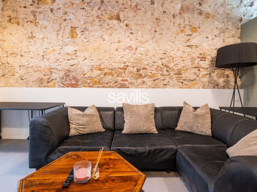 Sala d'estar de Apartament en venda en  Barcelona Capital amb Aire condicionat, Terrassa i Forn