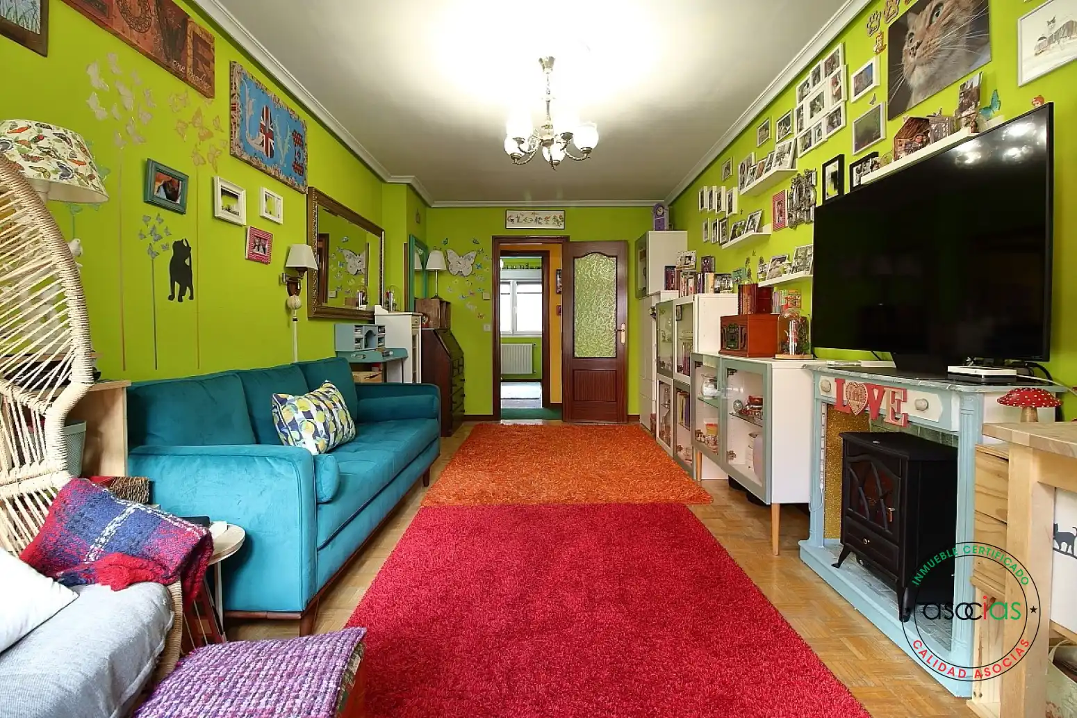 Sala de estar de Piso en venta en Gijón  con Calefacción, Parquet y Trastero