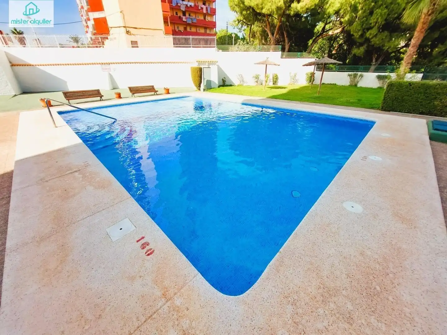 Swimming pool of Apartments for rent in Benidorm  with Air Conditioner, Heating and Private garden