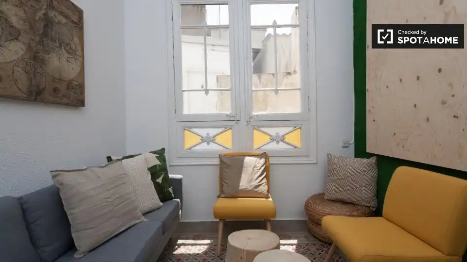Living room of Flat for rent in Barcelona  with Air Conditioner, Heating and Furnished