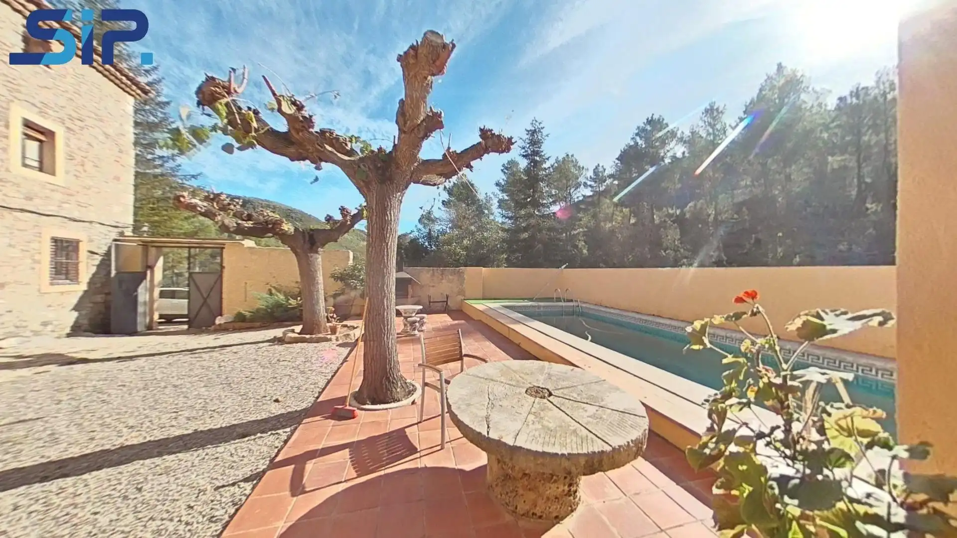 Terraza de Finca rústica en venta en Pontons con Jardín privado, Terraza y Piscina