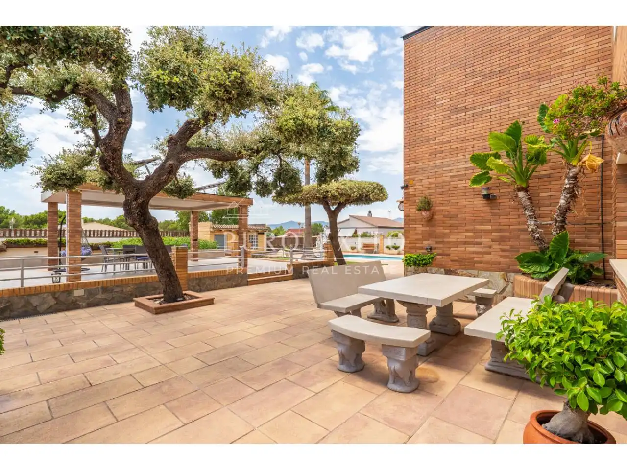 Terraza de Casa o chalet en venta en El Pla de Santa Maria con Aire acondicionado, Jardín privado y Terraza
