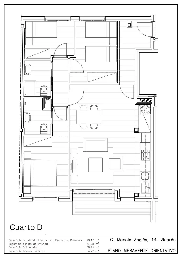Wohnung zum Verkauf in Vinaròs mit Terrasse und Alarm