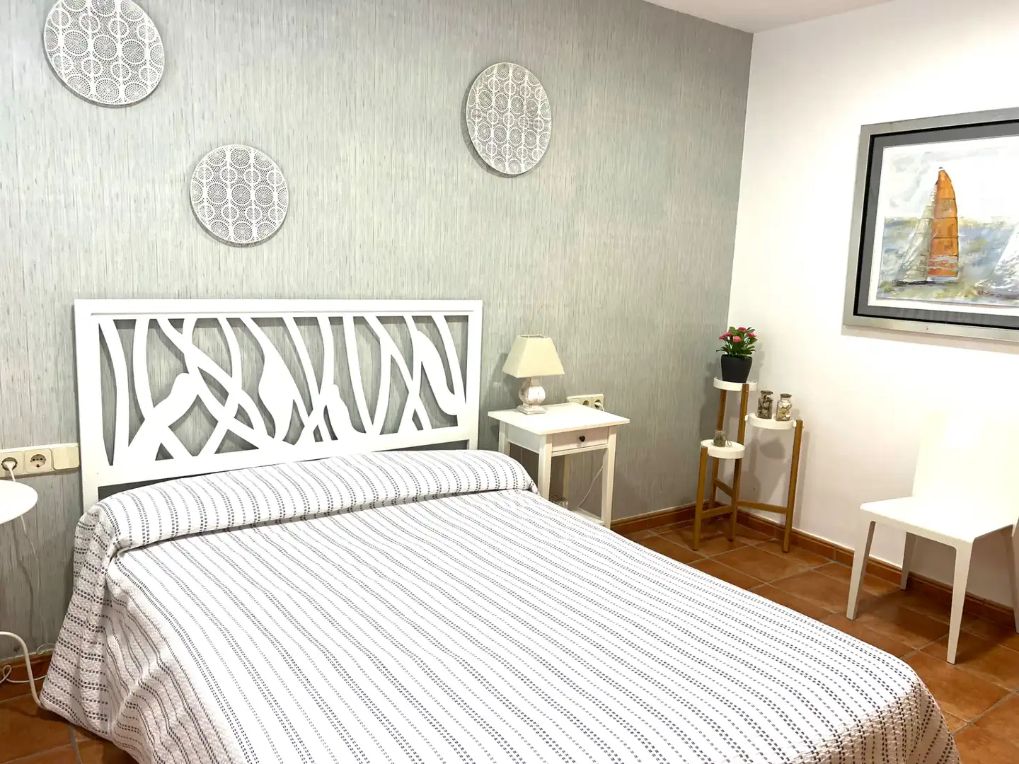 Habitación de Apartamento de alquiler en Oliva con Aire acondicionado, Terraza y Amueblado