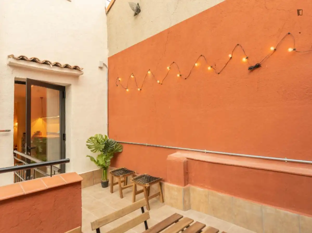 Terrassa de Apartament per a compartir en Madrid amb Aire condicionat, Calefacció i Moblat