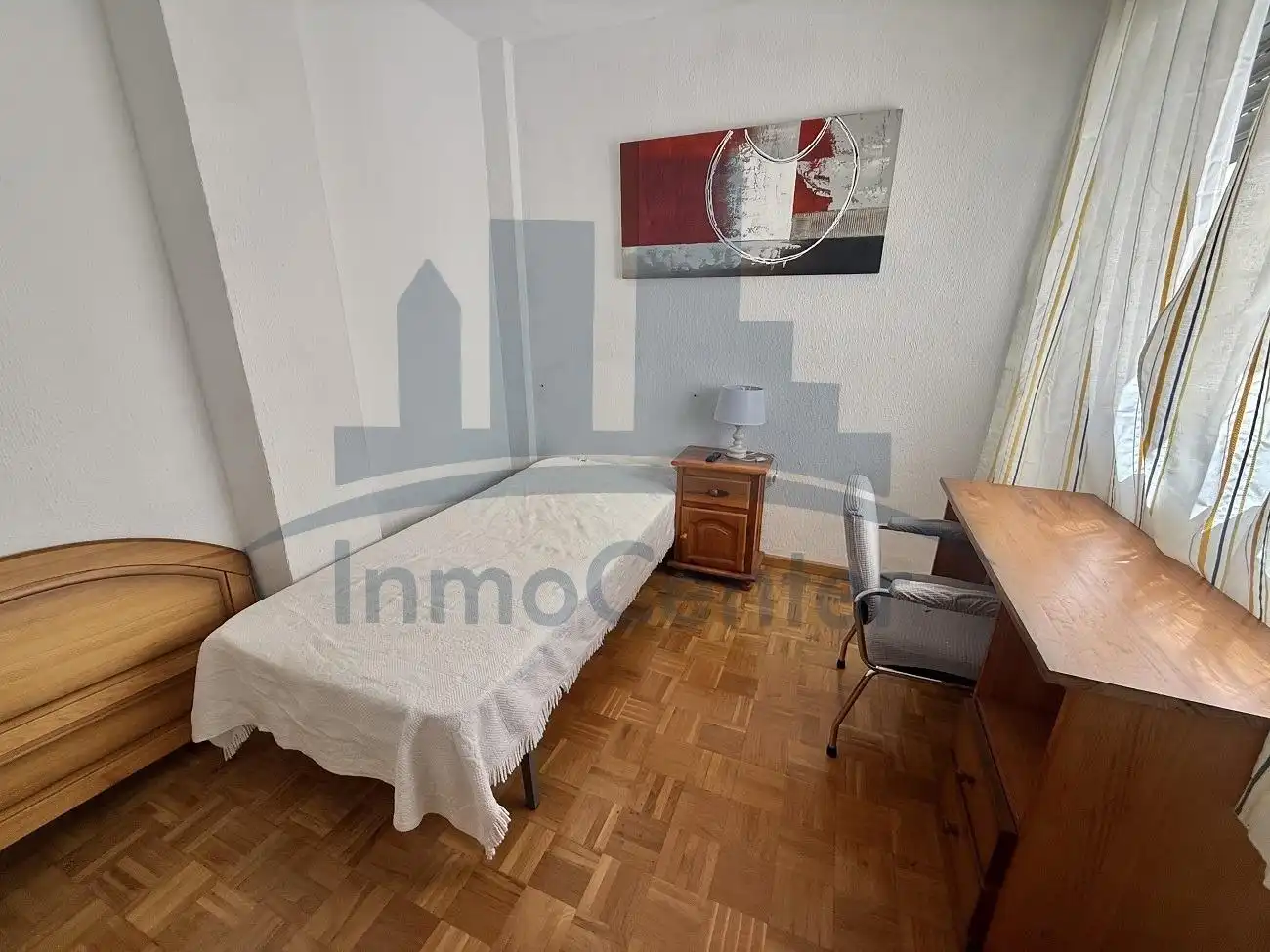 Schlafzimmer von Wohnung zur Miete in Badajoz mit Heizung, Parkett und Terrasse