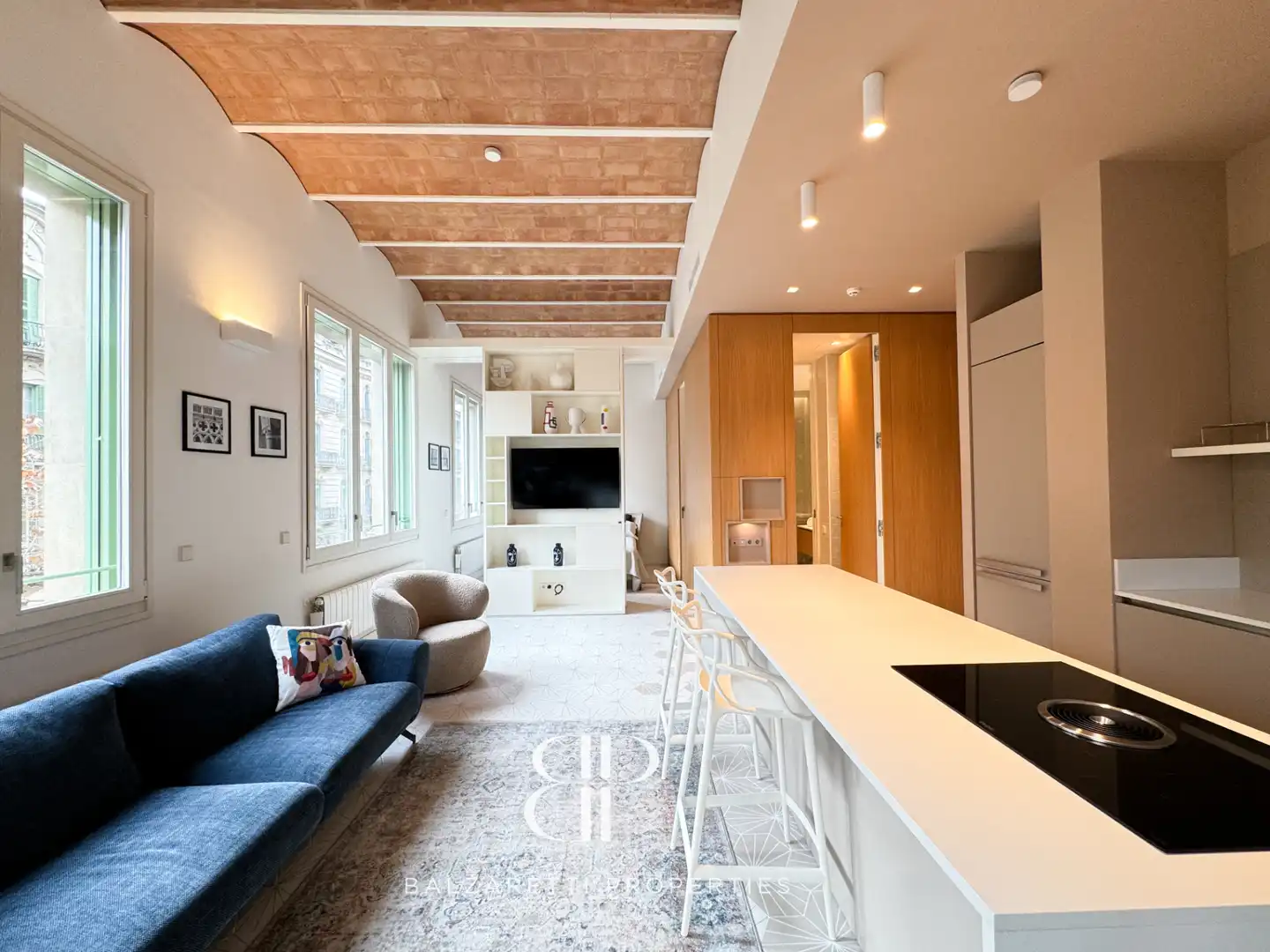 Wohnzimmer von Wohnung zur Miete in Barcelona mit Klimaanlage, Heizung und Möbliert