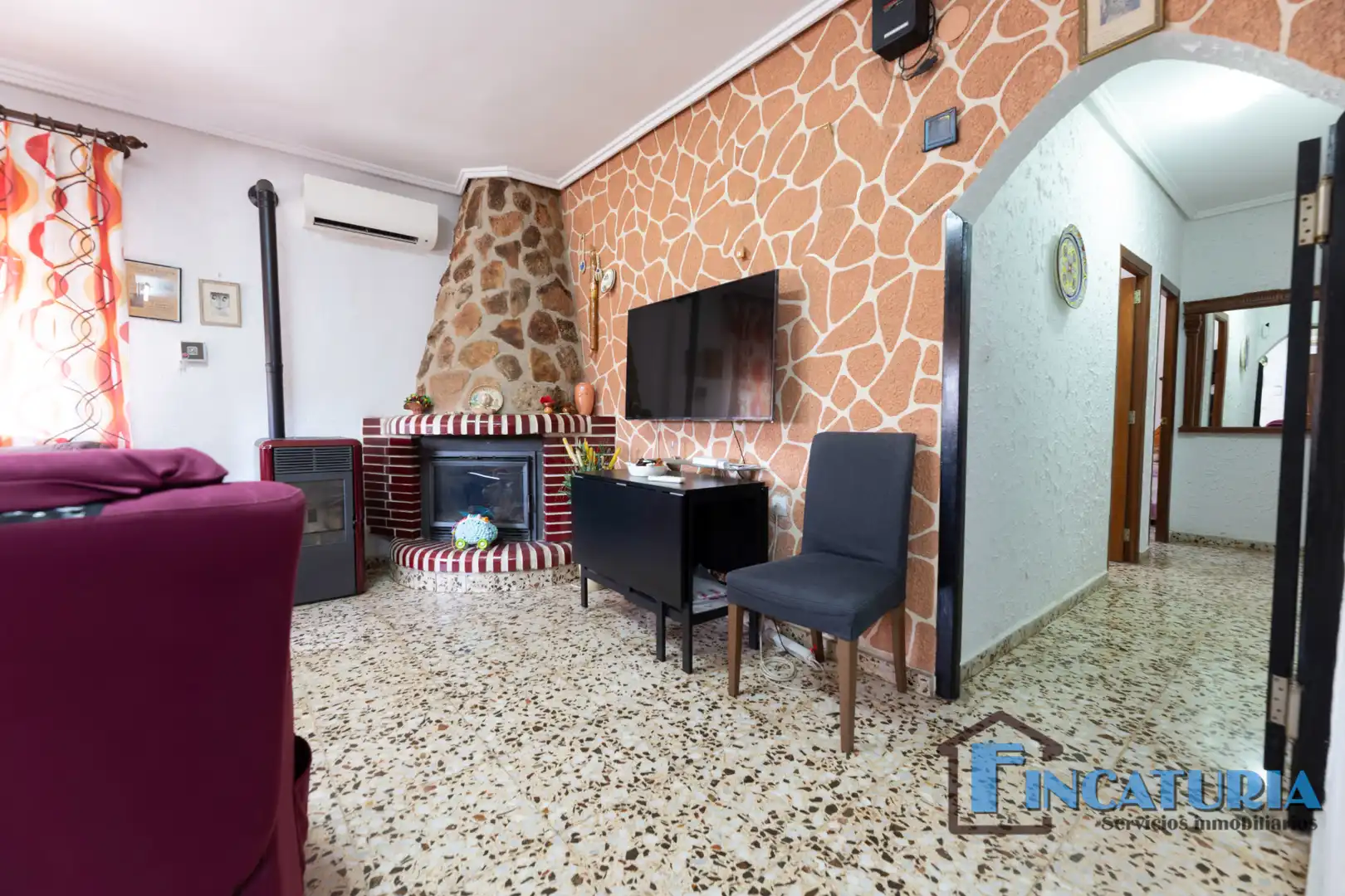 Sala d'estar de Casa o xalet en venda en Vilamarxant amb Aire condicionat, Jardí privat i Terrassa