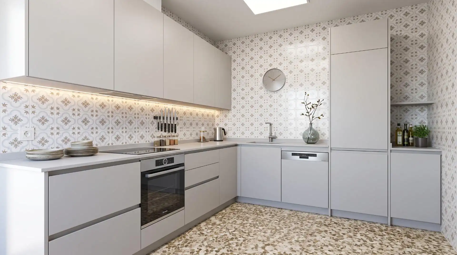 Cocina de Casa adosada en venta en Sanlúcar la Mayor con Aire acondicionado, Calefacción y Terraza