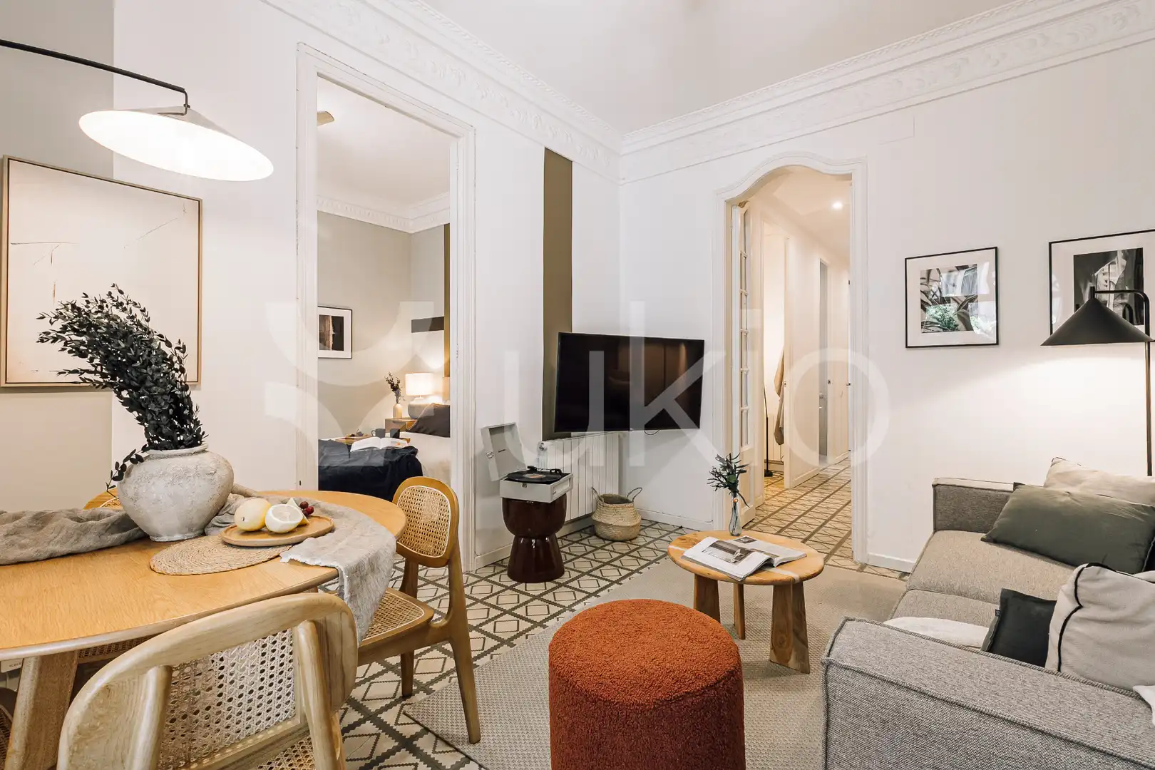 Wohnzimmer von Wohnungen zur Miete in Barcelona mit Heizung, Möbliert und Ofen