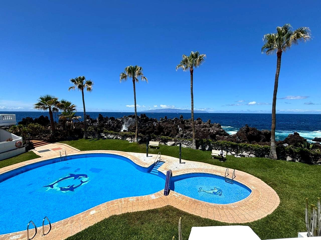 Piscina de Dúplex de lloguer en Santiago del Teide amb Aire condicionat, Terrassa i Piscina