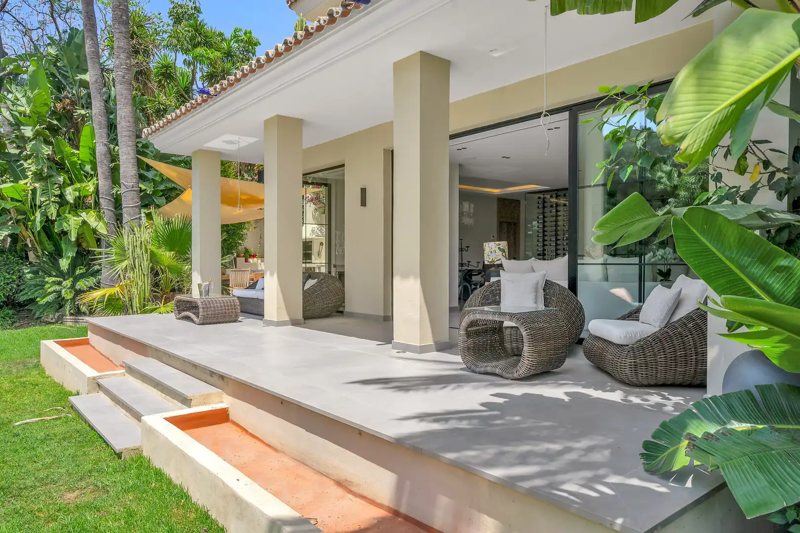 Terrassa de Casa o xalet de lloguer en Marbella amb Aire condicionat, Jardí privat i Terrassa