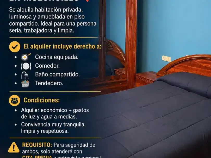 Schlafzimmer von Wohnung zur Miete in Mozoncillo mit Möbliert und Balkon