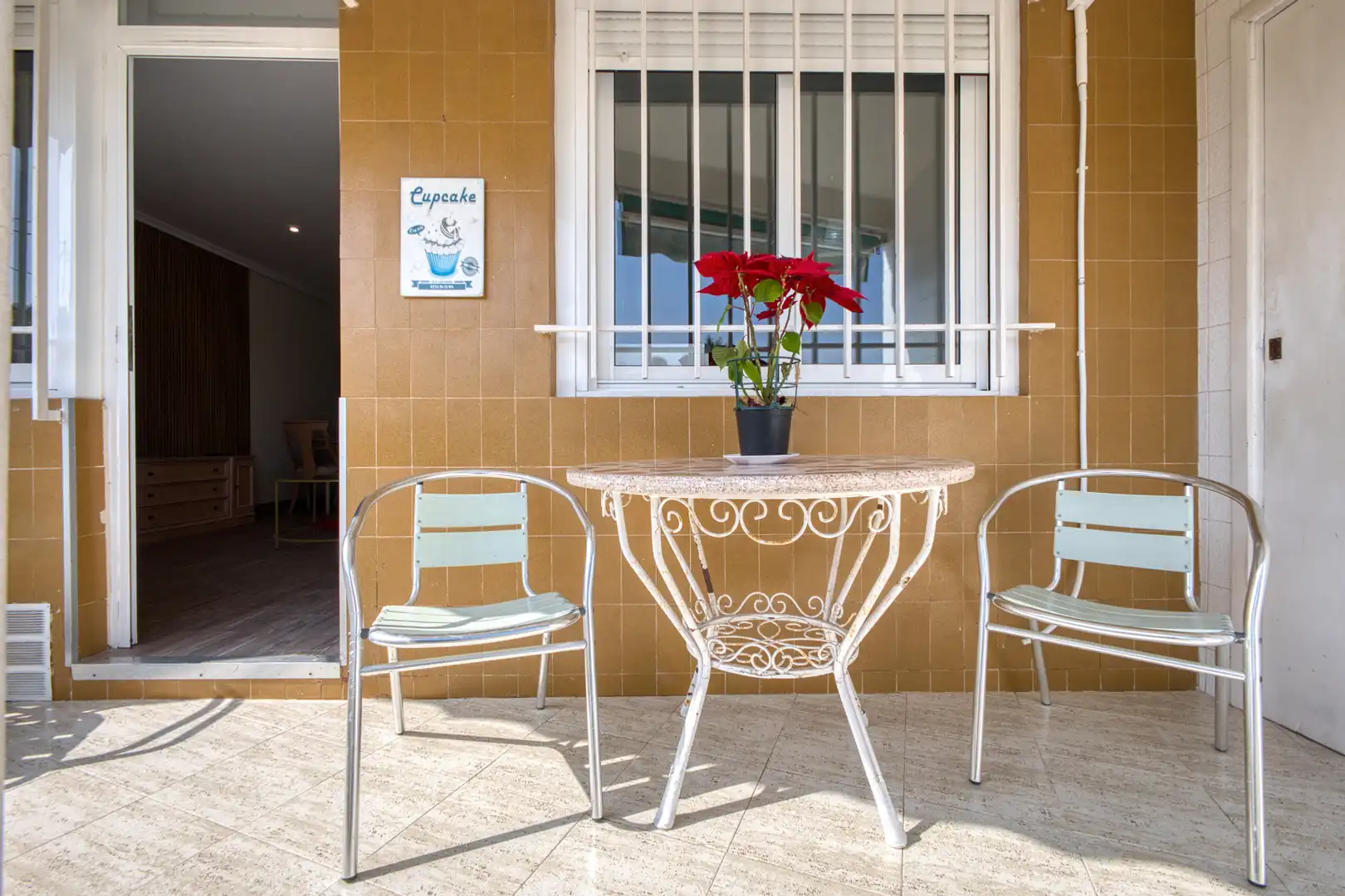 Terrace of Flat for rent in El Campello  with Air Conditioner, Heating and Private garden