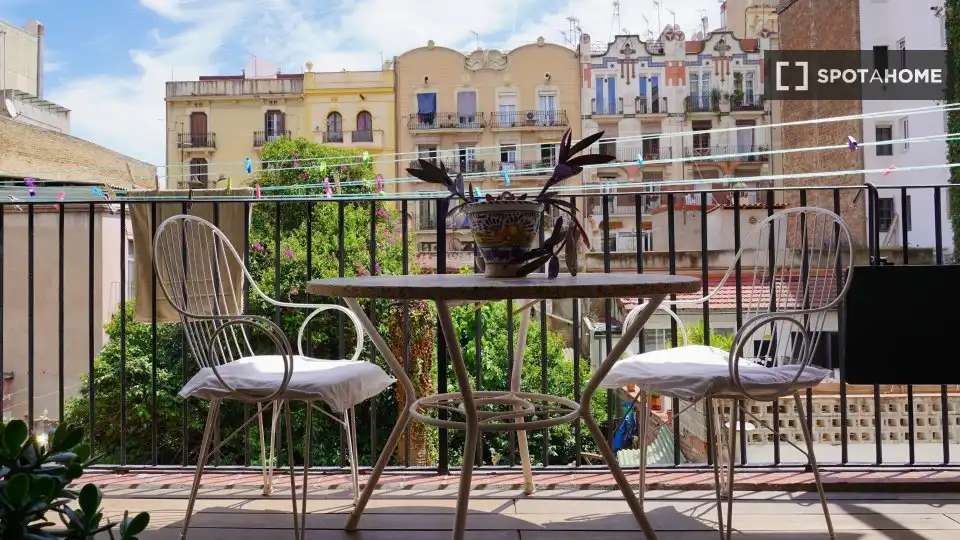 Terrace of Flat for rent in Barcelona  with Air Conditioner, Heating and Furnished