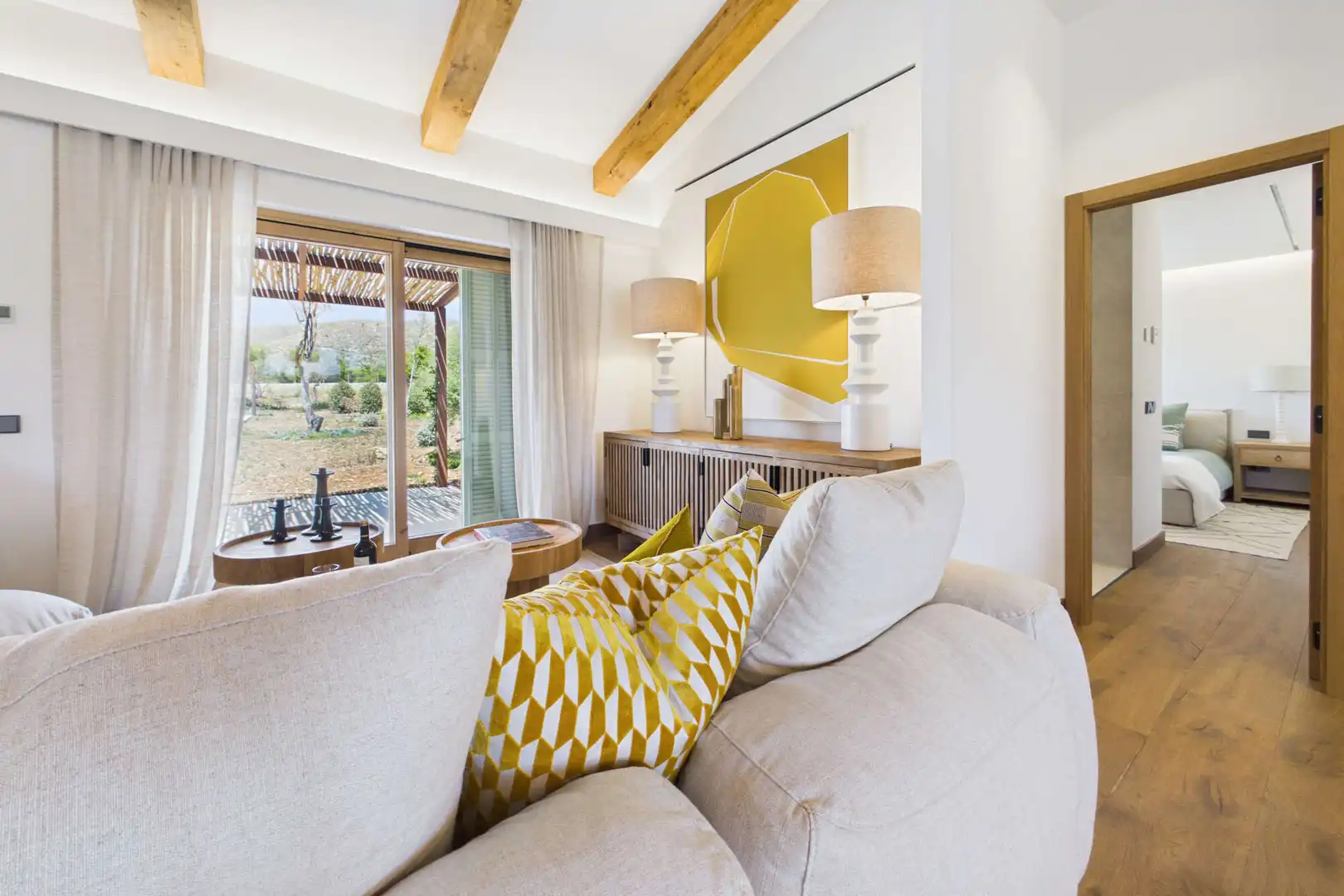 Living room of Country homes for sale in Capdepera  with Air Conditioner, Heating and Parquet flooring