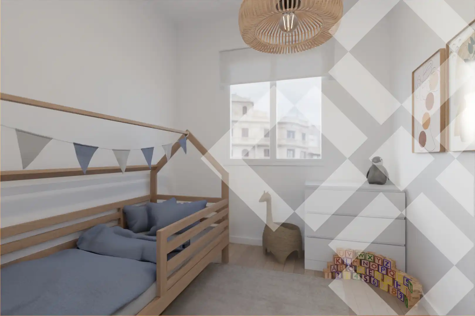 Schlafzimmer von Wohnung zum Verkauf in Barcelona mit Klimaanlage, Heizung und Parkett