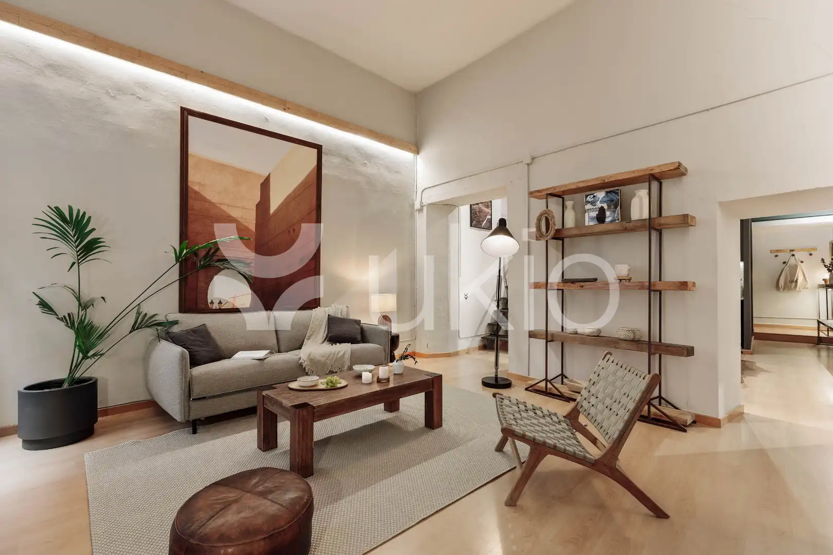 Sala de estar de Apartamento de alquiler en Barcelona con Aire acondicionado, Calefacción y Amueblado