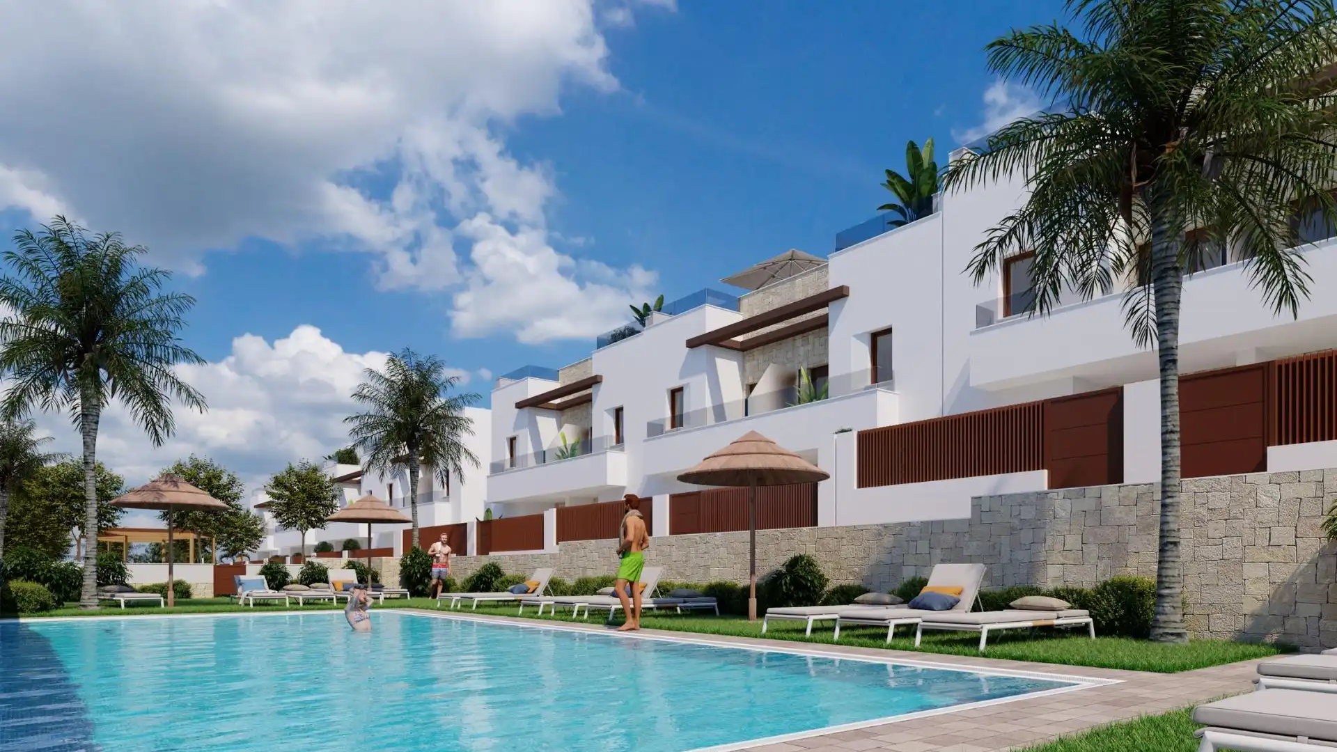 Swimming pool of Single-family semi-detached for sale in Orihuela  with Private garden, Terrace and Balcony