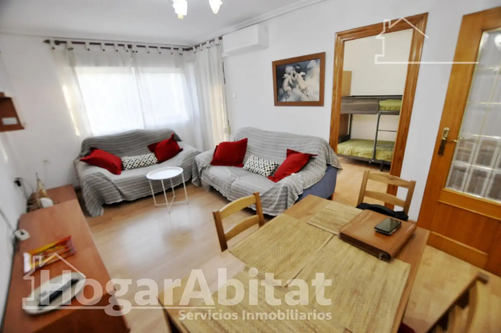 Wohnzimmer von Wohnung zum Verkauf in Valencia mit Klimaanlage, Parkett und Terrasse