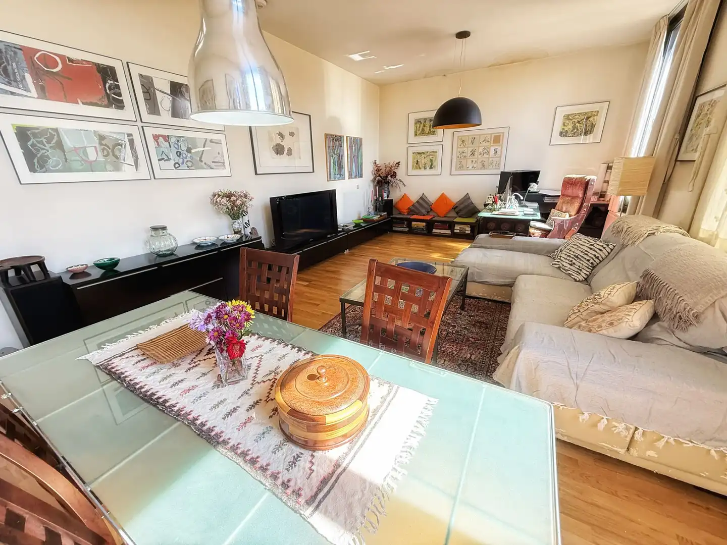 Living room of Duplexes for sale in Madrid  with Air Conditioner, Heating and Parquet flooring