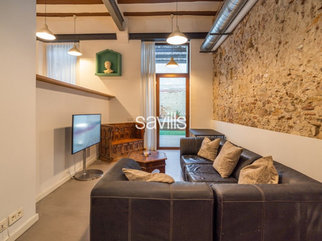 Sala d'estar de Apartament en venda en  Barcelona Capital amb Aire condicionat, Terrassa i Forn