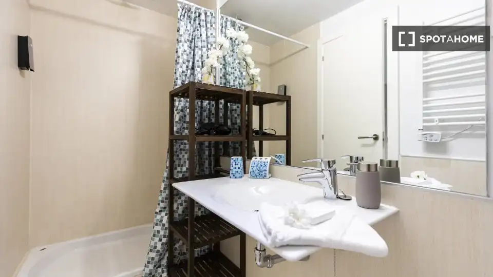 Bathroom of Flat for rent in Madrid  with Air Conditioner, Heating and Furnished