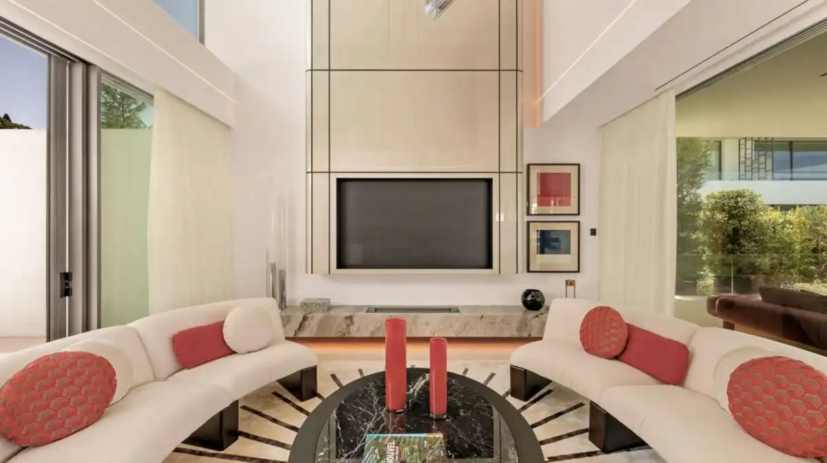 Wohnzimmer von Haus oder Chalet zum Verkauf in Marbella mit Klimaanlage, Privatgarten und Terrasse
