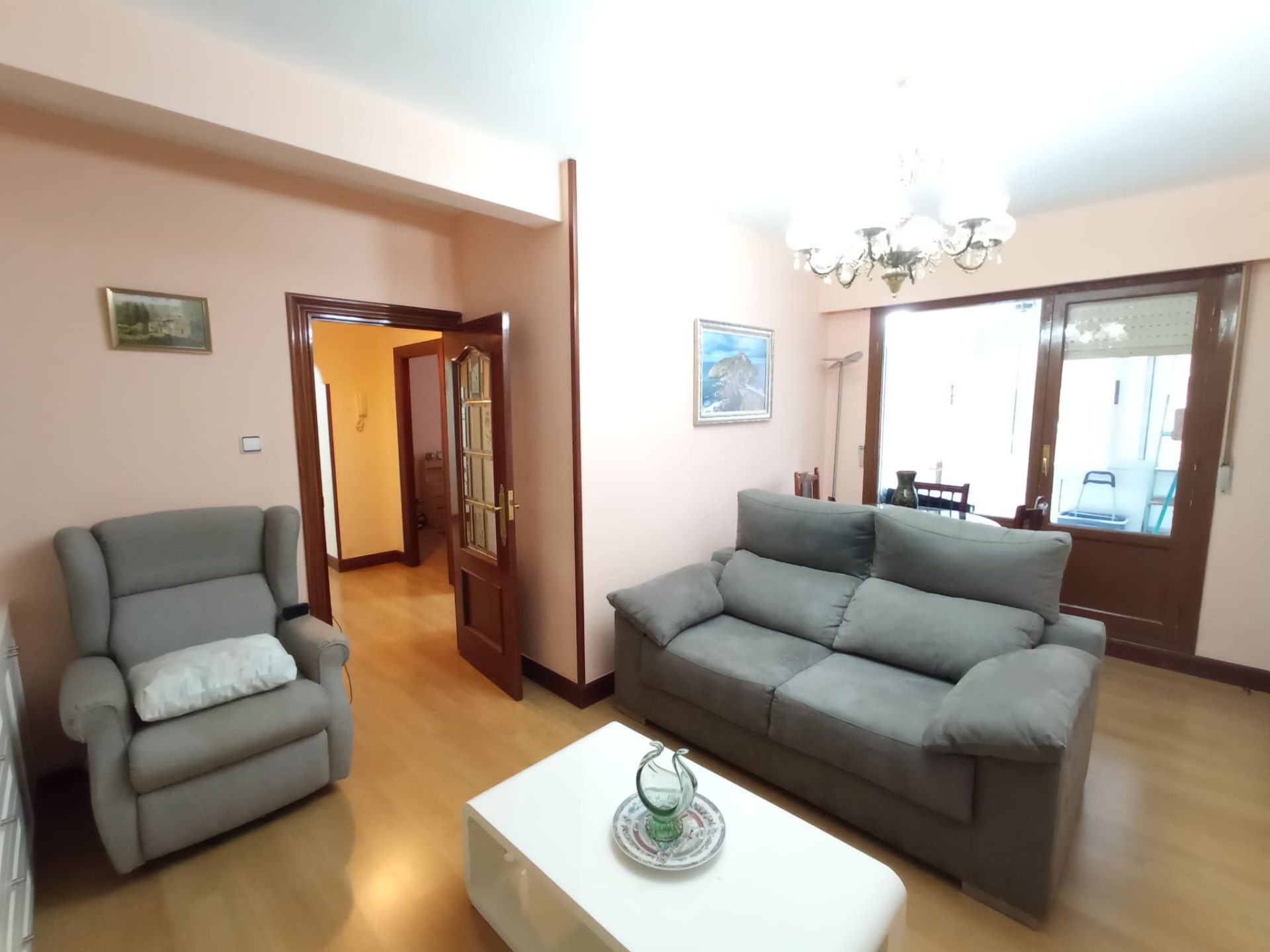 Sala de estar de Piso en venta en Bilbao  con Calefacción, Parquet y Terraza