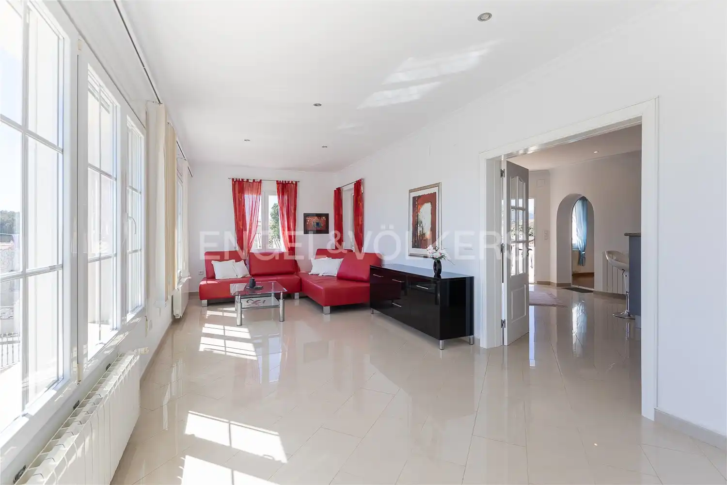 Sala de estar de Finca rústica en venta en Els Poblets con Aire acondicionado, Calefacción y Jardín privado