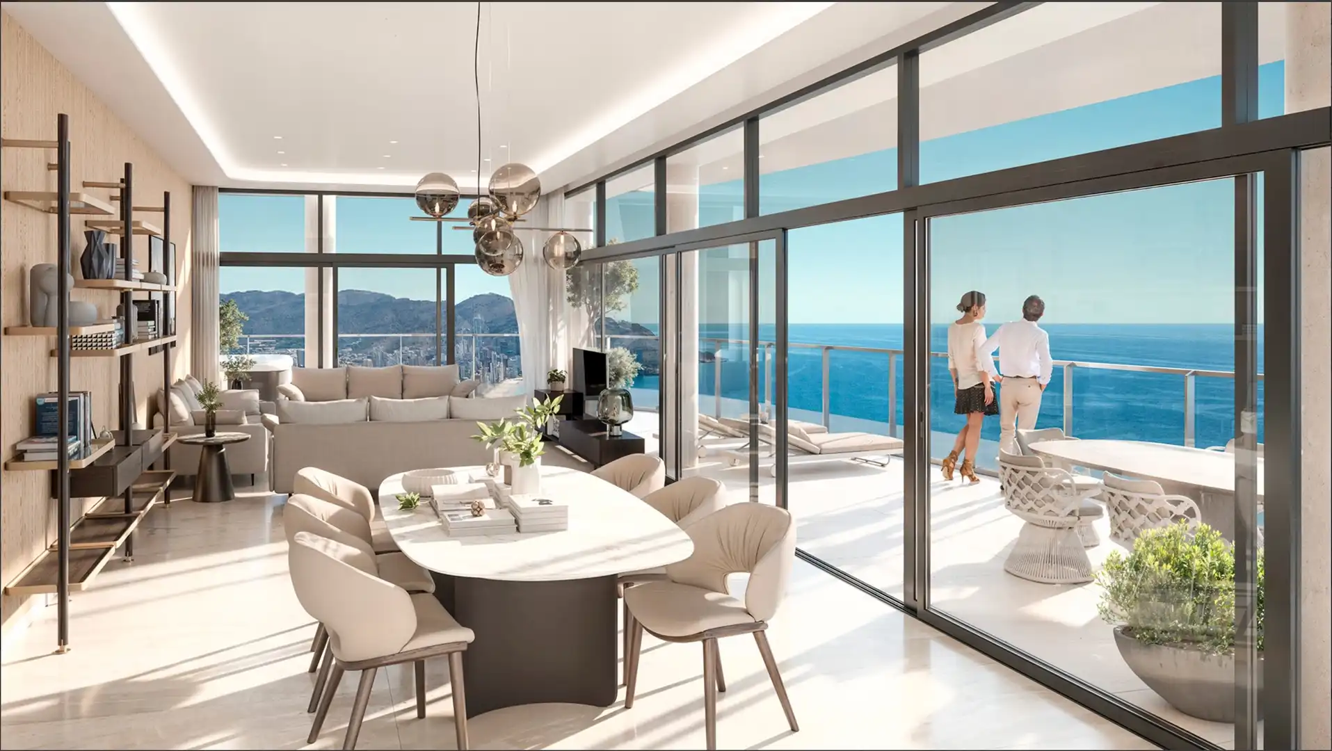 Sala d'estar de Àtic en venda en Benidorm amb Aire condicionat, Terrassa i Piscina