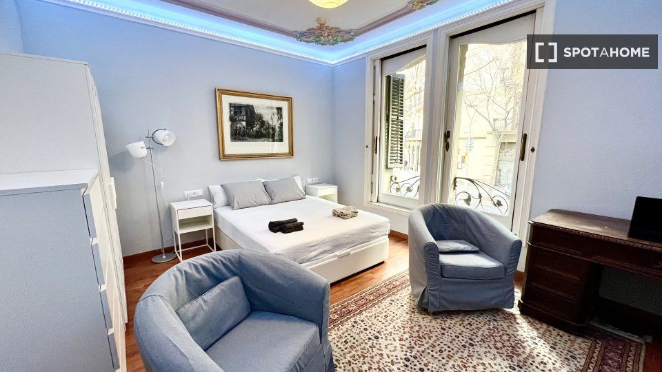 Bedroom of Flat to rent in  Barcelona Capital  with Air Conditioner, Heating and Furnished