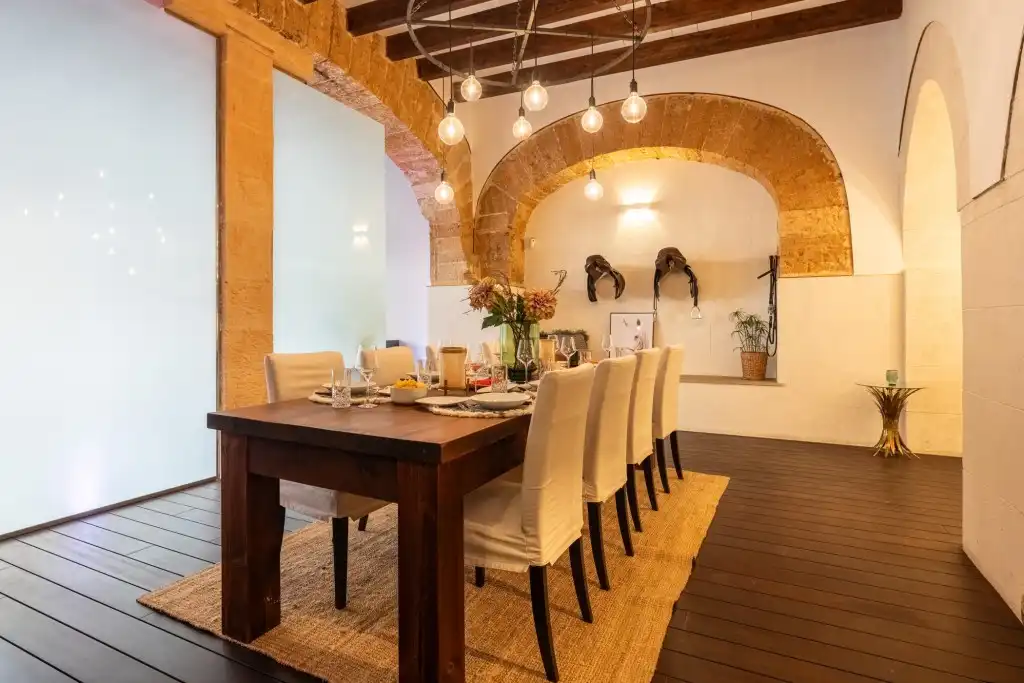 Comedor de Casa adosada en venta en  Palma de Mallorca con Aire acondicionado, Parquet y Terraza