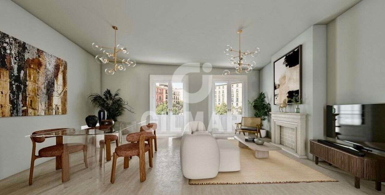 Sala d'estar de Pis en venda en  Madrid Capital amb Aire condicionat i Balcó