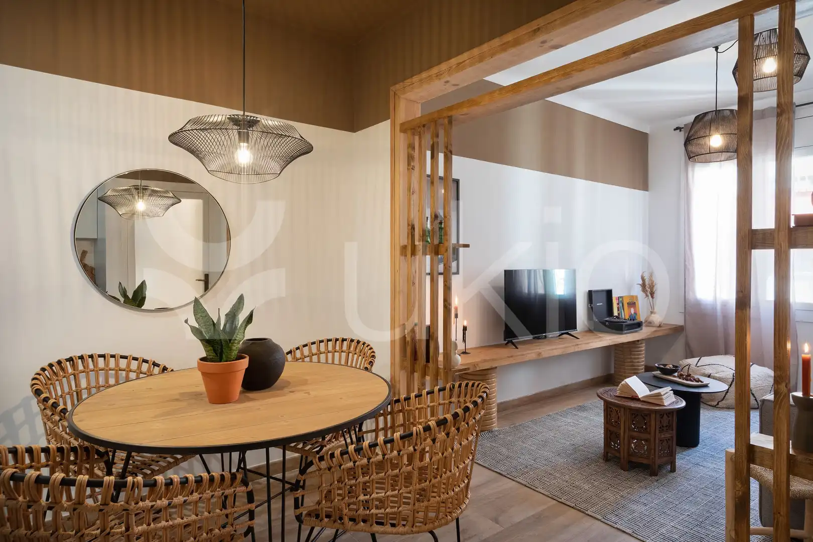 Wohnzimmer von Wohnungen zur Miete in Barcelona mit Klimaanlage, Möbliert und Ofen
