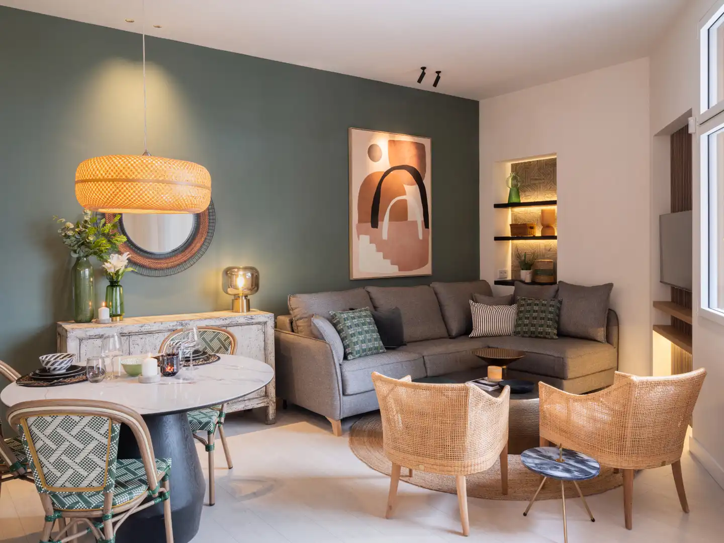 Sala de estar de Apartamento de alquiler en Málaga con Aire acondicionado y Amueblado