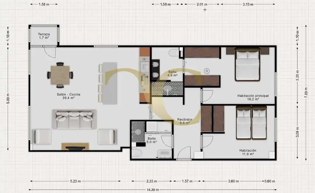 Wohnung zum Verkauf in Gijón  mit Heizung und Möbliert