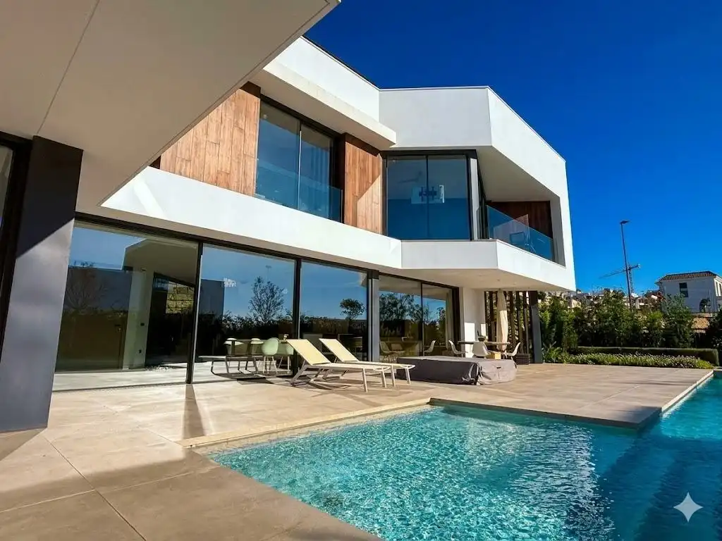 Exterior view of Houses for sale in Málaga  with Air Conditioner, Private garden and Terrace