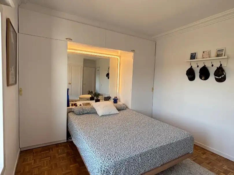 Schlafzimmer von Wohnung zur untervermieten in Madrid mit Klimaanlage, Heizung und Parkett