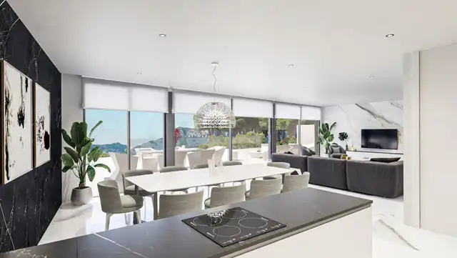 Dining room of Houses for sale in Benissa  with Air Conditioner, Private garden and Terrace