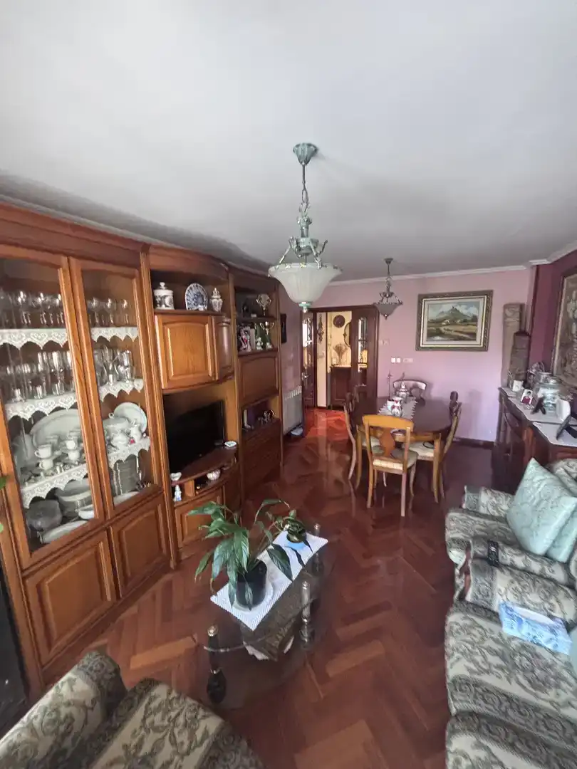 Sala d'estar de Pis en venda en A Coruña Capital  amb Parquet i Moblat